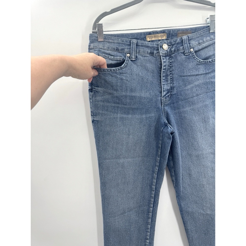 Nine West Vintage America Boho Crop Denim Jeans Capri 10 Coastal Preppy Nautical